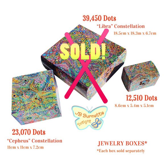 Dot MicroArt Jewelry Box 23,070 Dots Painted: Abstract "Cepheus Constellation" - Picture 4 of 10